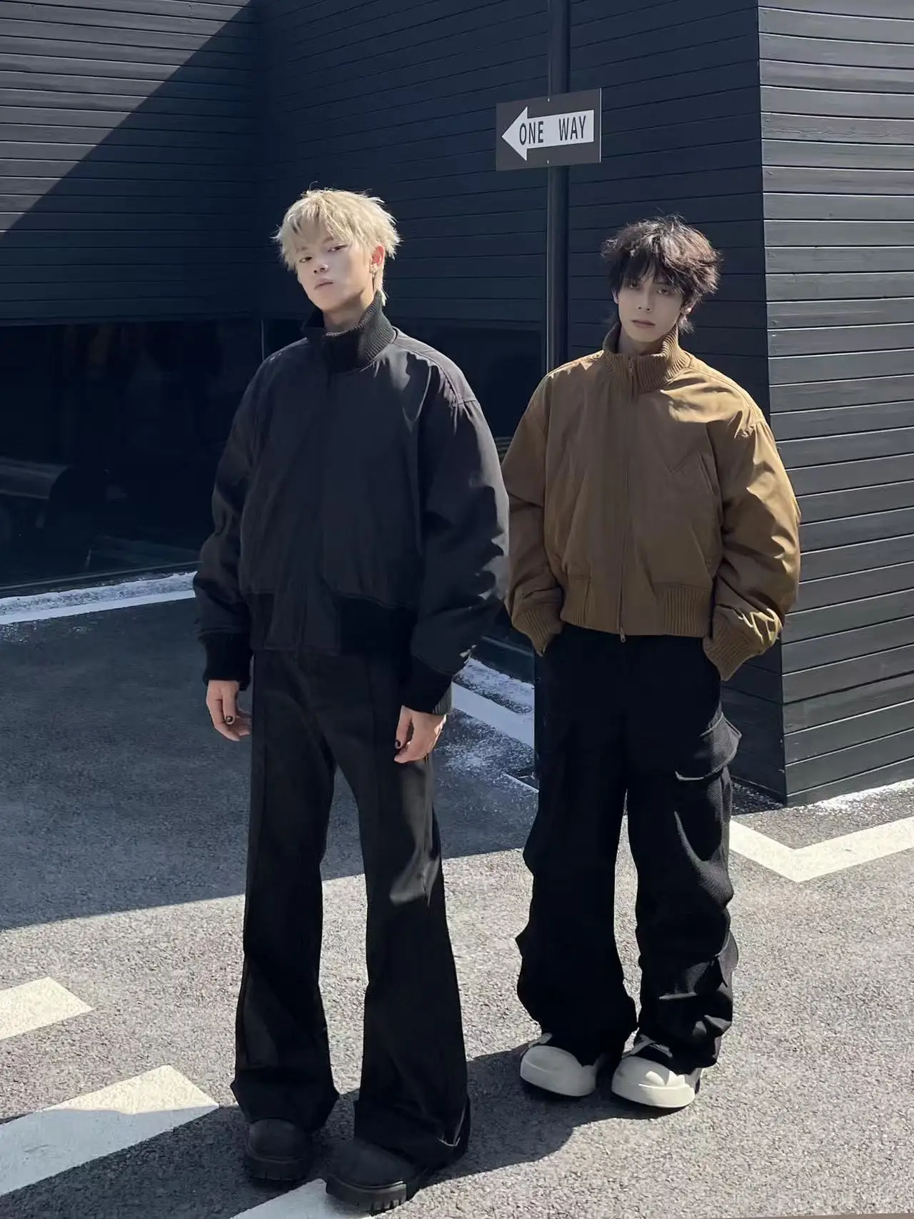 

Thiened Cotton Jaet Stand Collar Men's Winter Warm Sli Retro Workwear Jaet American High Street Functional Sle