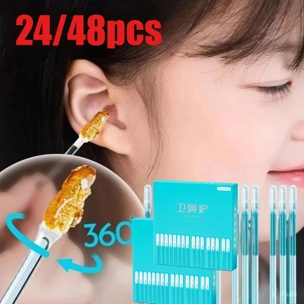 Herramienta para limpiar los oídos, cuchara de silicona suave para extraer cera, hisopo de algodón para limpiar los oídos, no daña el oído.