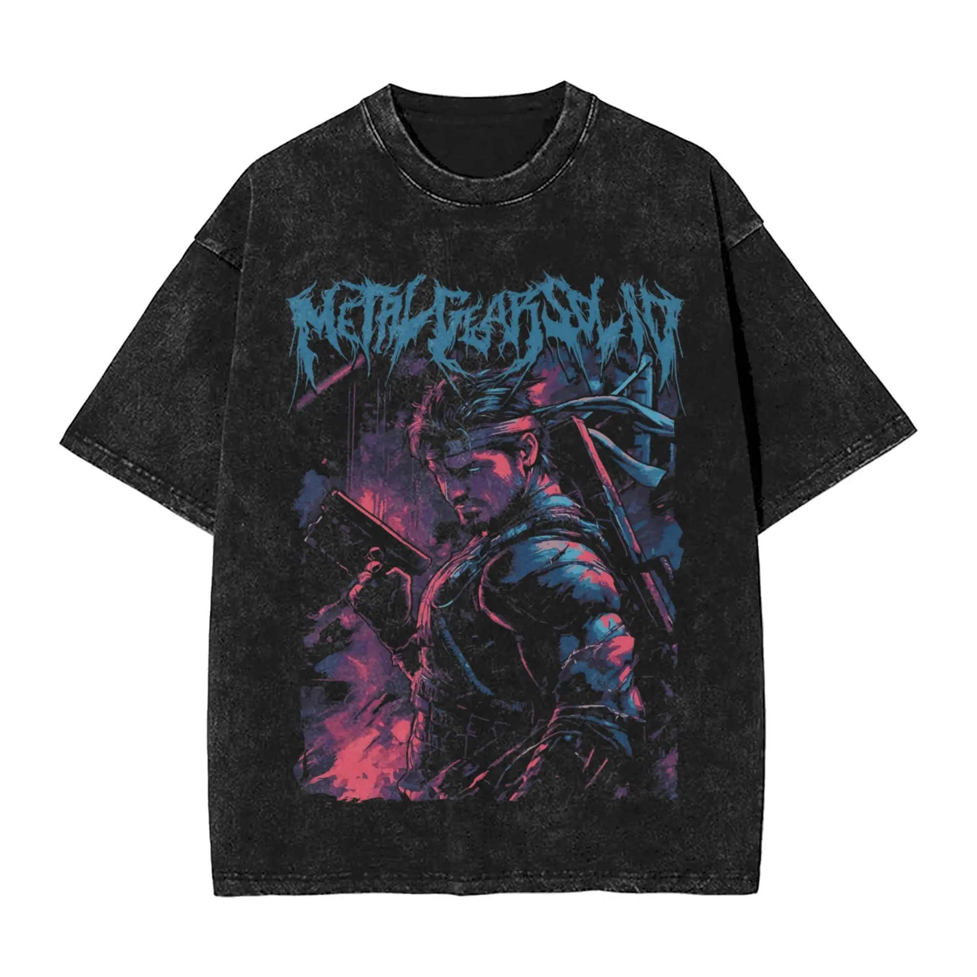 

Промытые футболки с металлической шестерней, однотонная змеиная винтажная футболка в стиле хип-хоп, уличная одежда больших размеров, летние топы с короткими рукавами, футболка для мужчин и женщин