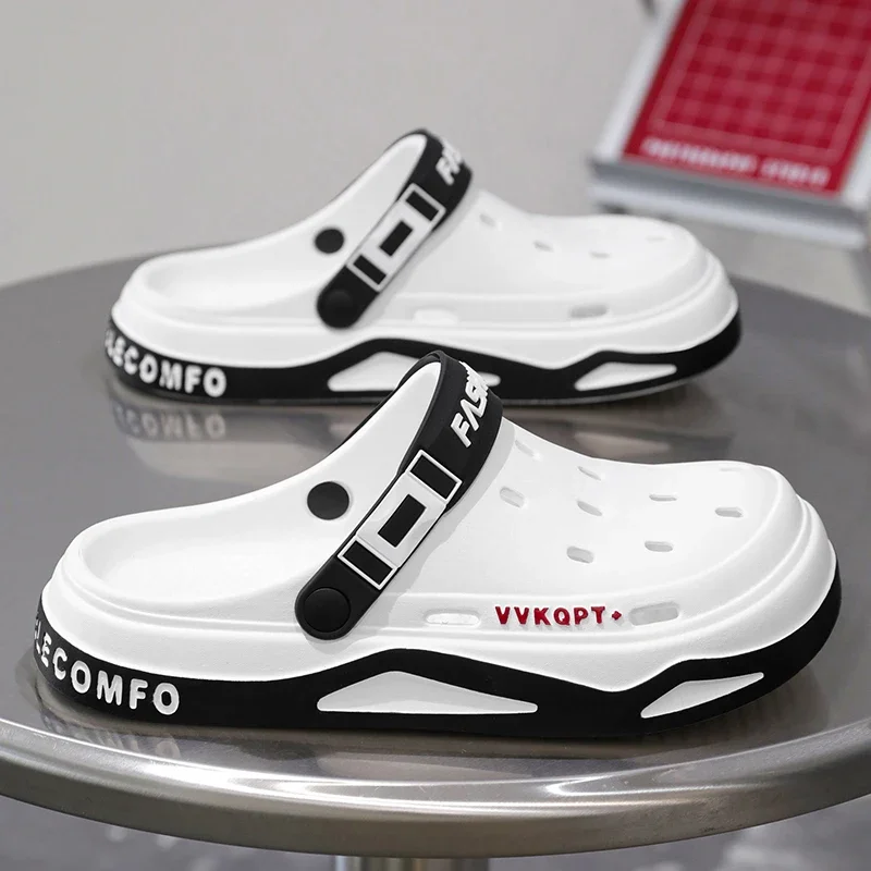 New fashion sandals Men's EVA casual comfortable hole garden shoes outdoor men's beach sandals indoor home unisex slippers