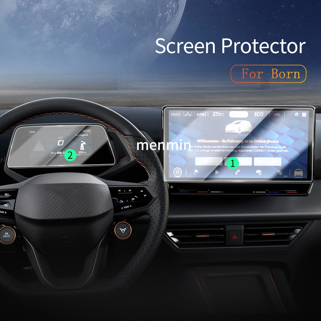 

Car Stickers Carplay Panel Screen Protector Display Tempered Glass Protective Film Auto Vehicle Accessories For CUPRA Born 2024
