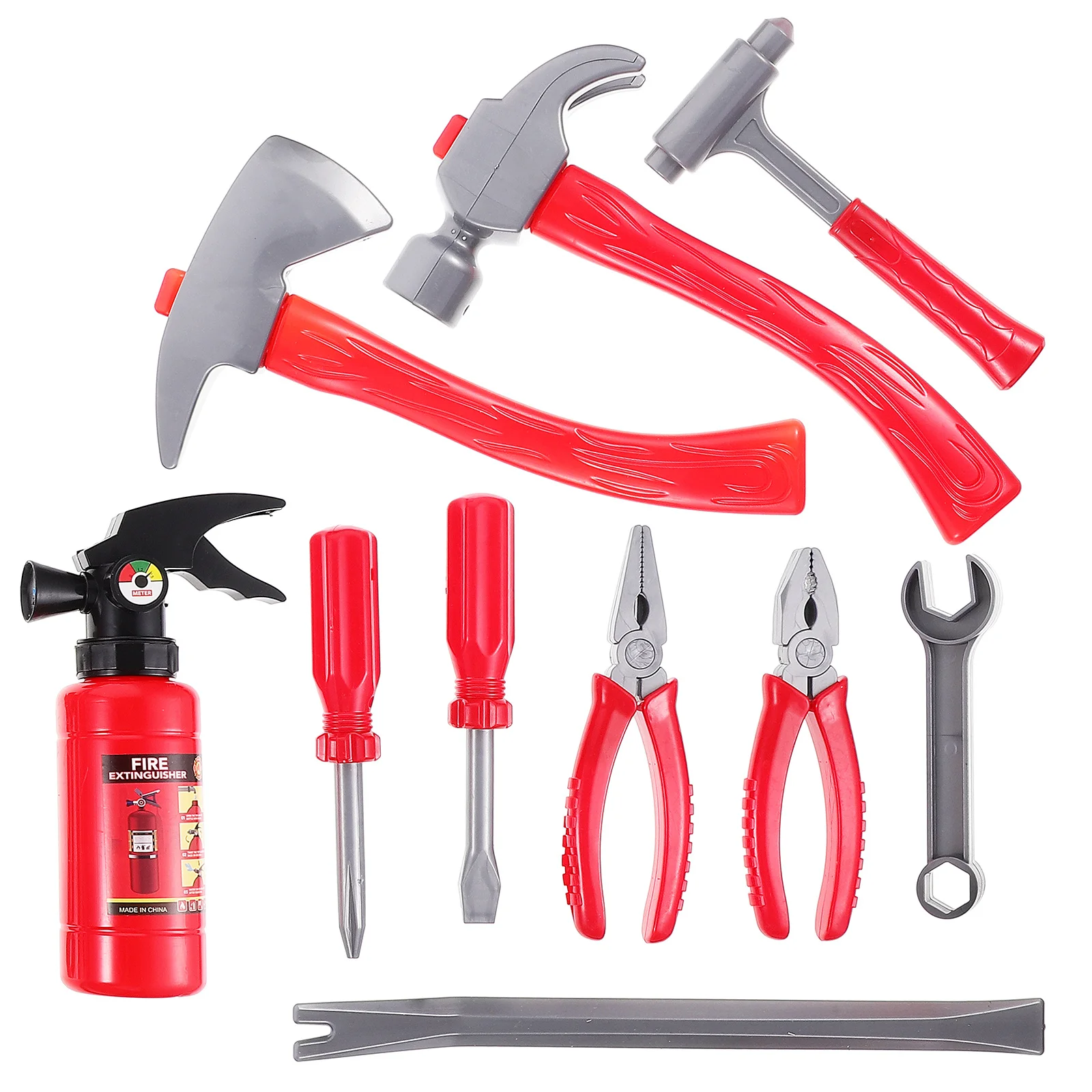 مجموعة واحدة من أزياء رجال الإطفاء للأعمار من 3 إلى 5 سنوات، خفيفة الوزن، قبعة رجل الإطفاء، لعب الأدوار، محاكاة داخلية لمكافحة الحرائق #4