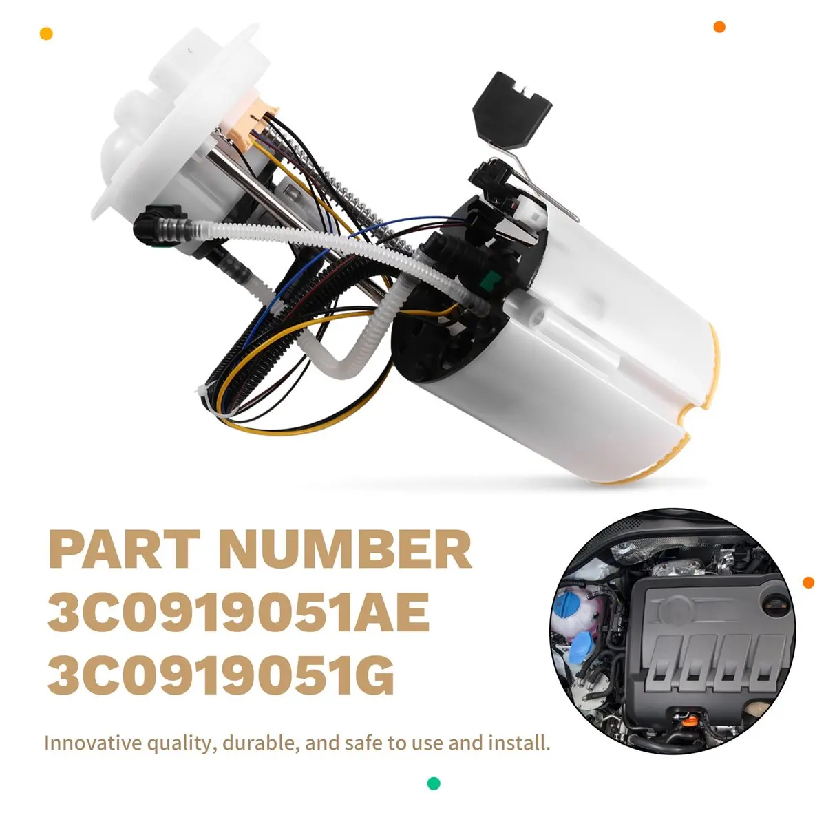 #54H (Plastic+Metal)Engine Fuel Pump Unit Assembly 3C0919051AE 3C0919051G for VW- CC,Automotive Parts & Accessories