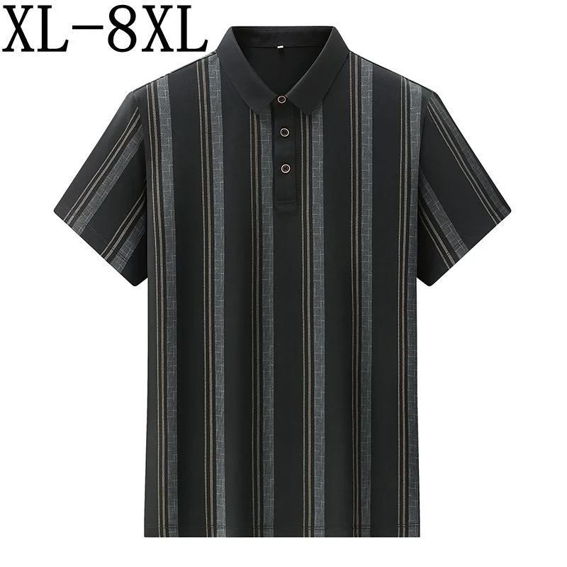 8XL 7XL 6XL 2023 New Summer Luxury England Style Loose Mens Polo Shirt Top Quality Short Sleeve Tshirt Men Business Male Shirts