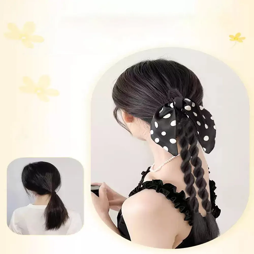 45 centimetri di Stile Cinese Farfalla Sintetica Intrecciata Coda di Cavallo Parrucca Clip Donne Delicate Temperamentali Trecce Intrecciate Estensione Dei Capelli