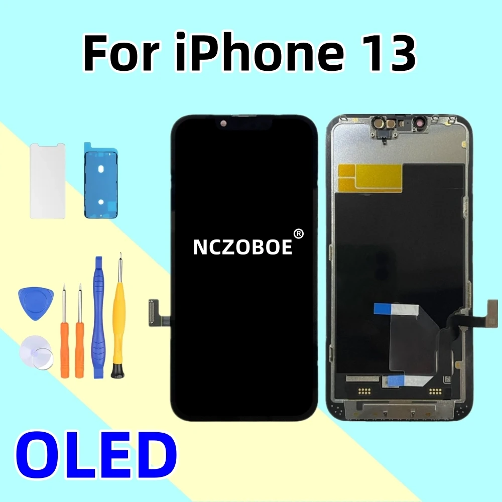 NCZOBOE OLED Screen For iPhone 13 14 15 15Pro 16Pro Max Display True Tone Screen For iPhone Replacement