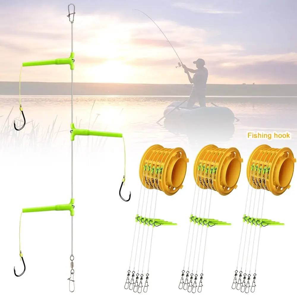 

1 Box with Organizer Anti-tangle Tandem Fishing Hooks Fishing Lure Spoon Sequins Metal Fishing hook Hard Bait Rotating Spinner