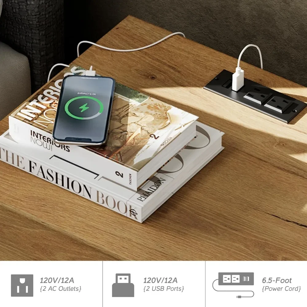 

3-in-1 TV Stand w/Doors & Charging Station, 105 Modern Wood Entertainment Center Media Console for 110+ inch TVs