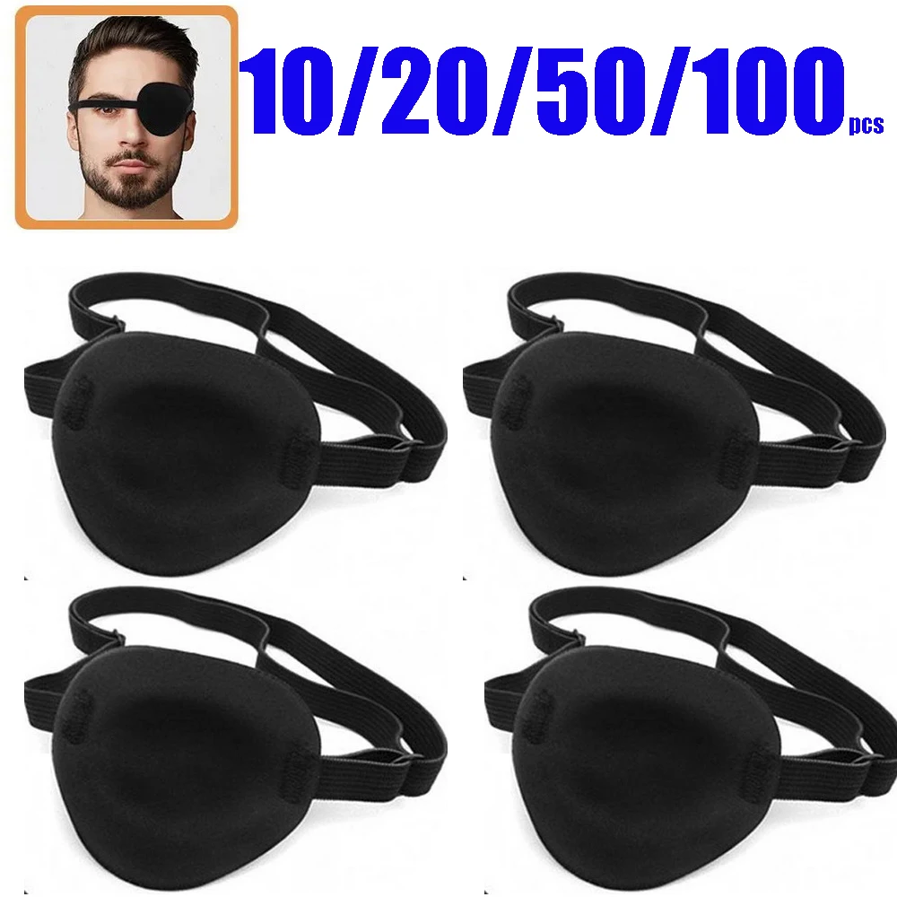 

Черная регулируемая мягкая повязка на одно глазо для лечения амблиопии (ленивого глаза) для левого или правого глаза, вогнутая повязка для взрослых и детей