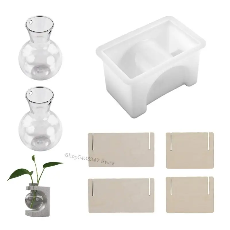 

Multi Purpose Silicone Mold For Crafting Resin Hydroponic Planter Vase Base Gypsum Cement Rectangular Mold