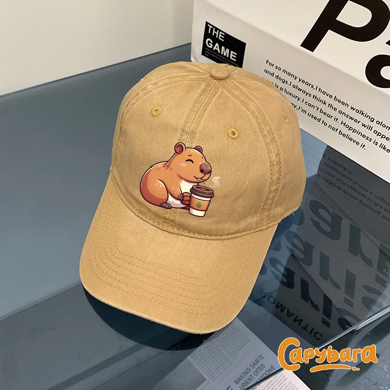 

New Capybara Wash Baseball Caps Kawaii Anime Figures Peaked Cap Trendy Cool Sunshade Hats Outdoor Hat Clothing Accessories Hat