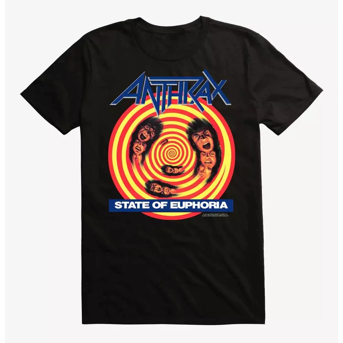T-Shirt Anthrax State of Euphoria Band, en coton, avec image graphique, pour hommes et femmes, Streetwear d'été