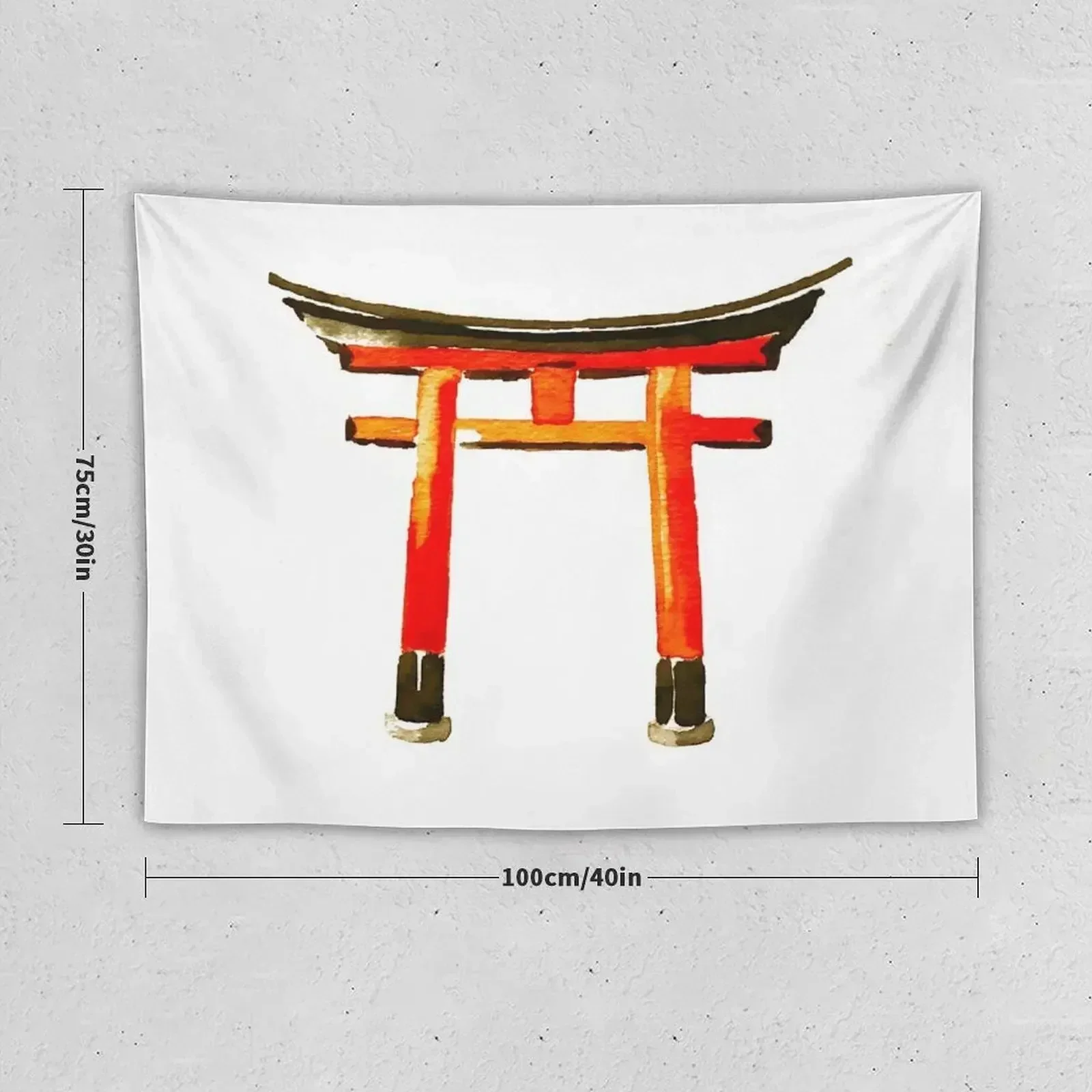 Torii Japan design Kyoto drawing Tapestry Aesthetics For Room Wall Decoration Tapestry