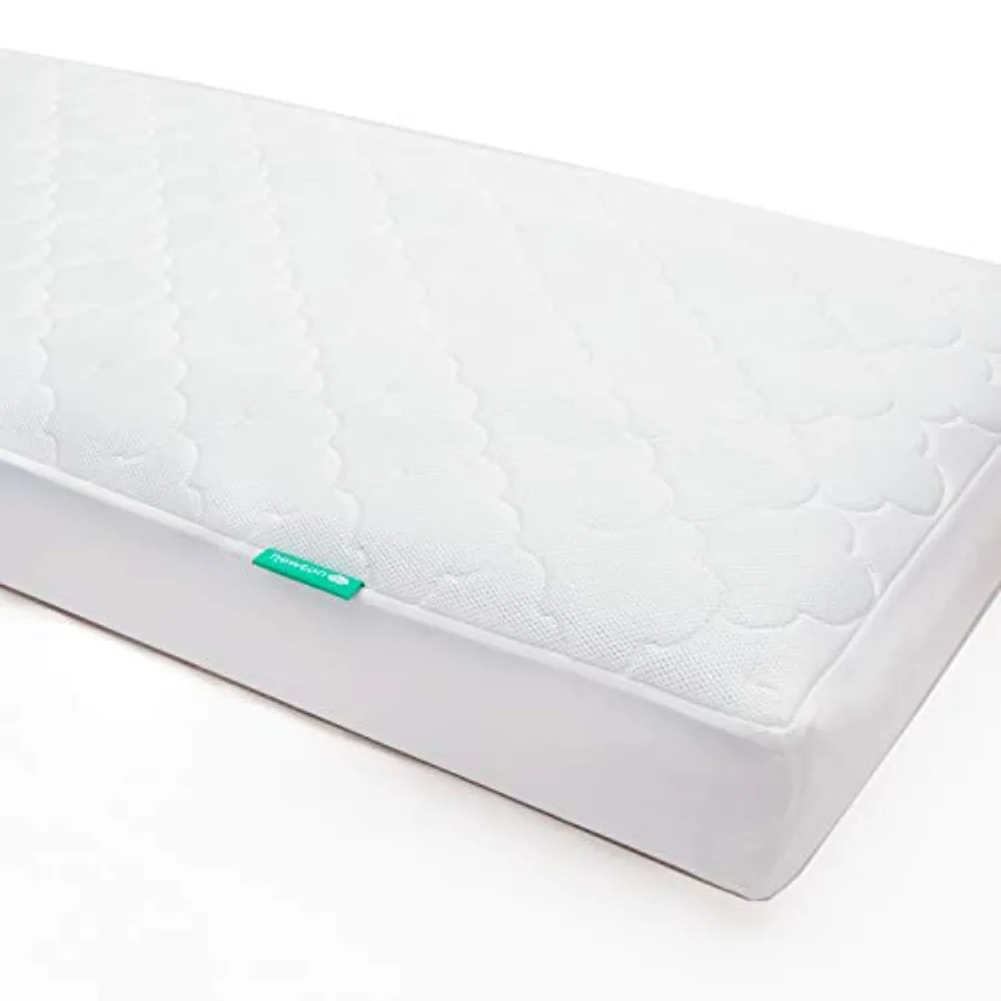 

Waterproof Crib Mattress Pad Ultra-Breathable Quilted Layer for Comfort and Universal Fitted Skirt for Secure Fit Machine Washa