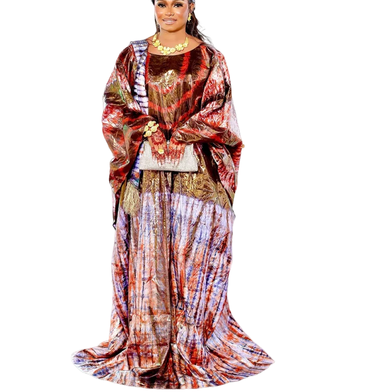 

Classic African printed gowns essential for Ramadan, elegant long dresses for seasonal celebrations and adult ceremonies
