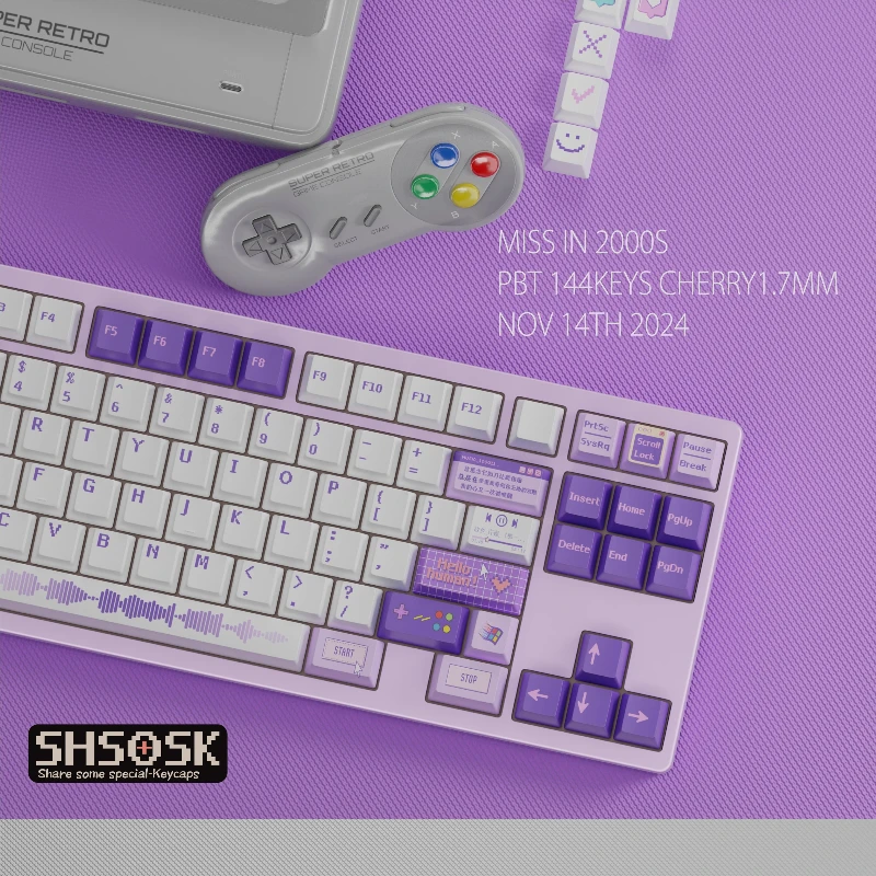 

Nostalgic Memories Theme Keycaps Set PBT Cherry Profile Custom Original Handmade Keycaps for Mechanical Keyboard Accessories