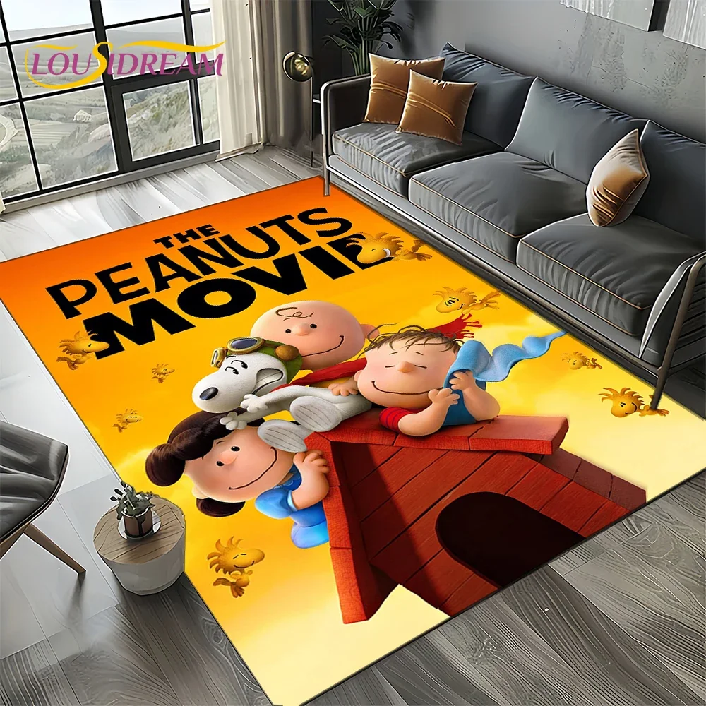 만화 27 스타일 귀여운 스누피 개 카펫 러그, 침실 거실 홈 소파 장식, 어린이 게임 대형 장식 바닥 매트 선물 3D