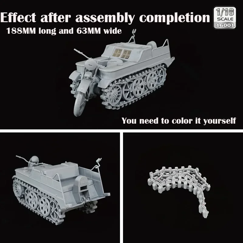 

Freedom model building kits F16001 standard version of German semi-tracked motorcycle 1/16 scale