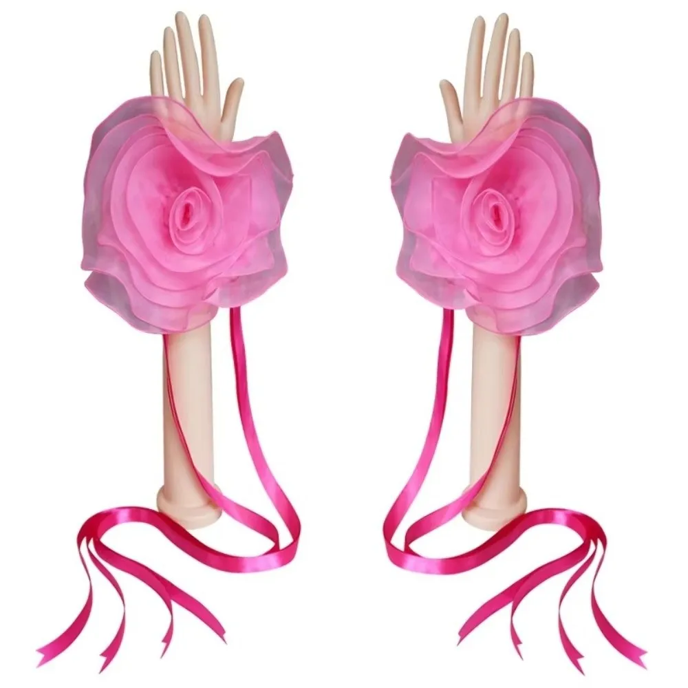 Stereo Flower Dance Wrist Straps Wrist Strap Dance Practice Latin Dance Accessories Hand Sleeve 3D Flower