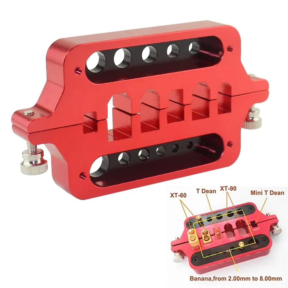 estacao-de-soldagem-termica-protetora-de-aluminio-para-ferramentas-rc-conectores-xt60-xt90-deans-e-banana-plug-vermelha