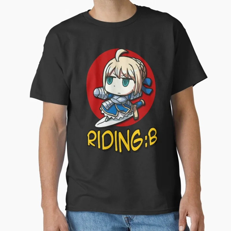

Saber Rider 80s vintage Manga Fate stay night video game Anime T shirt for men 100% cotton print Large size gift tops S-6XL