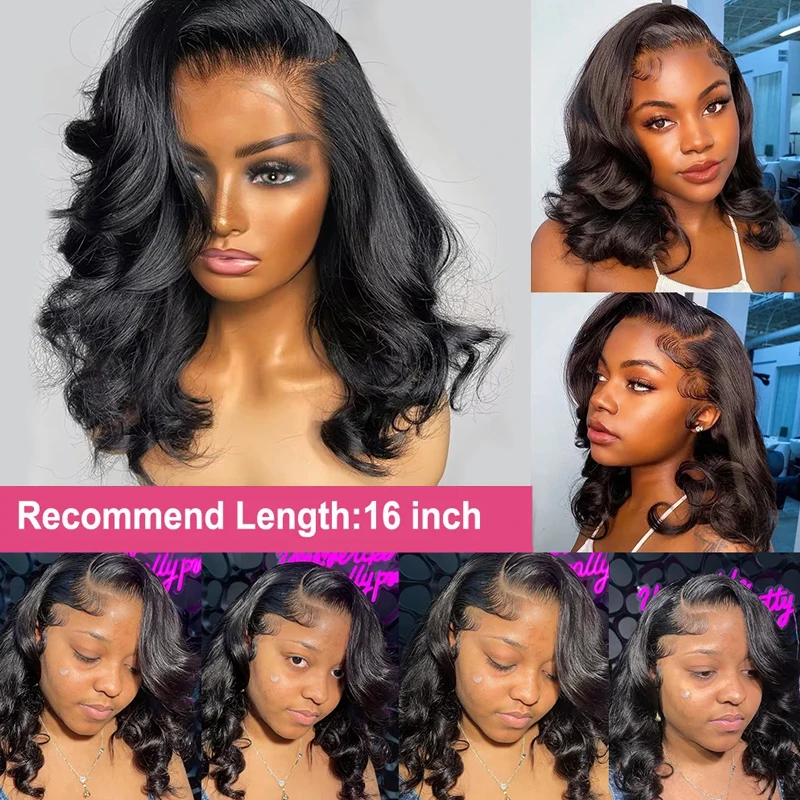 Glueless Short Bob Wig Human Hair 13x5 HD Lace Front Wig Pre Plucked Pre Cut Lace Frontal Wigs for Women No Glue No Gel Quick image 6