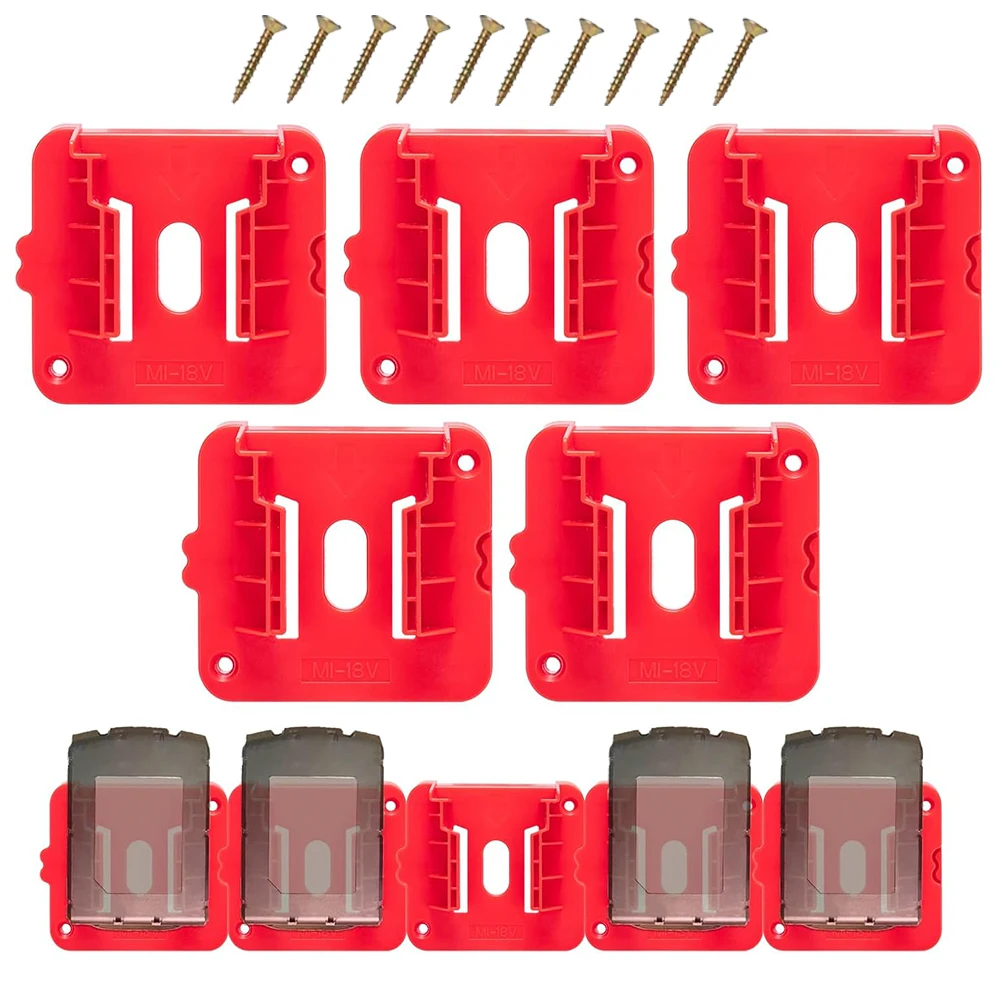 5pcs For Milwaukee M&18 Battery Holder For 18V Lithium Battery Can Be Fixed On The Wall Battery Splice Battery Mount Dock Holder