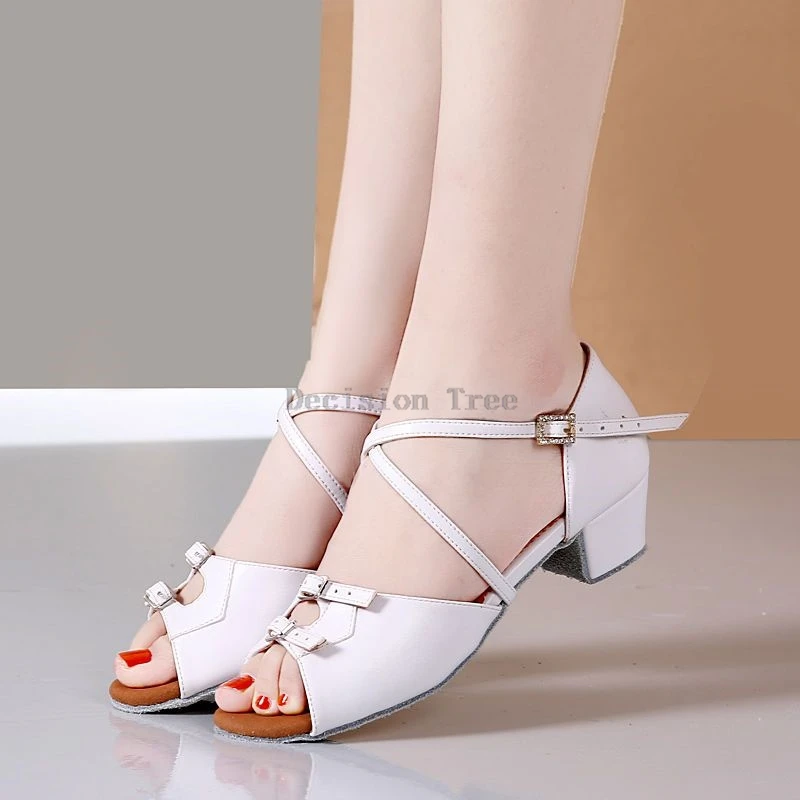 2026  children's latin leather dance shoes performance pratice dance shoes soft-soled children's competition latin dance shoes