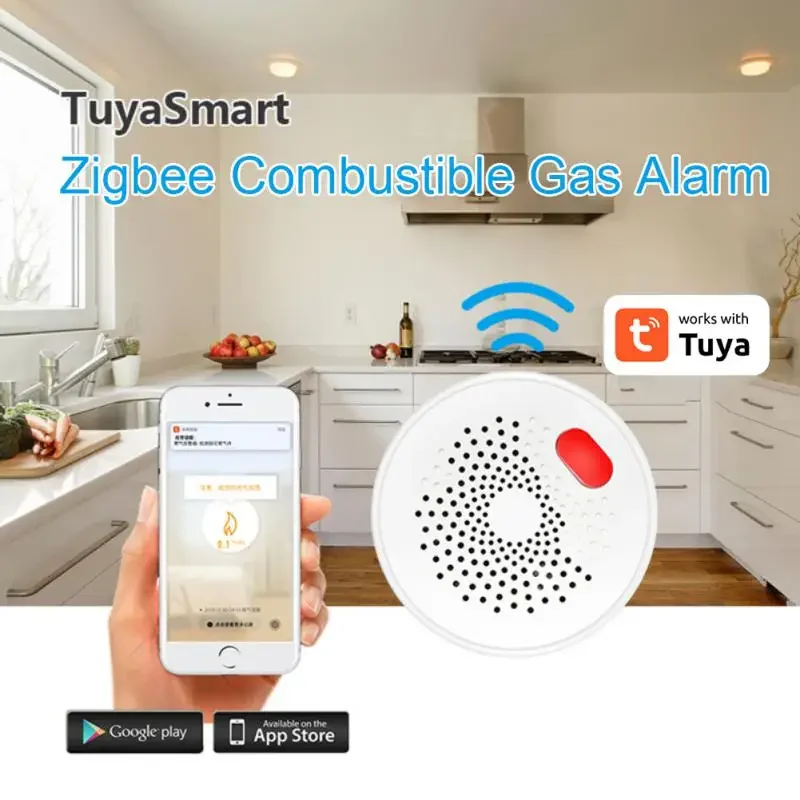 Tuya wifi/sensor de gás natural combustível doméstico inteligente detector de alarme de gás lpg sensor de vazamento segurança contra incêndio casa inteligente