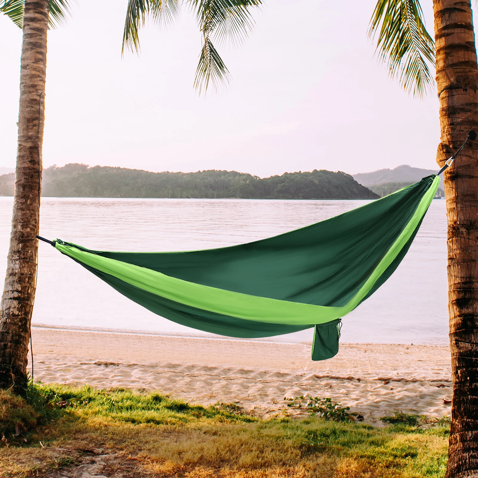 Super Lightweight Travel Portable Parachute Hammock with Two Tree Straps Single or Double Nylon Travel Tree Hammocks