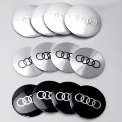 4pcs 56/65mm Wheel Hub Cap Sticker Car Emblem Badge Decoration For Audi SLine Q3 Q5 Q7 RS3 RS4 A3 A4 B5 B7 B9 A5 A6 C5 C6 C7 A7