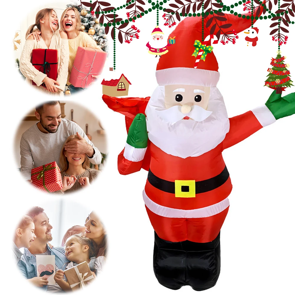 

2.4GHZ Christmas Inflatable Santa Claus Built-in LED Lights Inflatable Santa Claus Toy Electric Walking Santa Claus Ornament