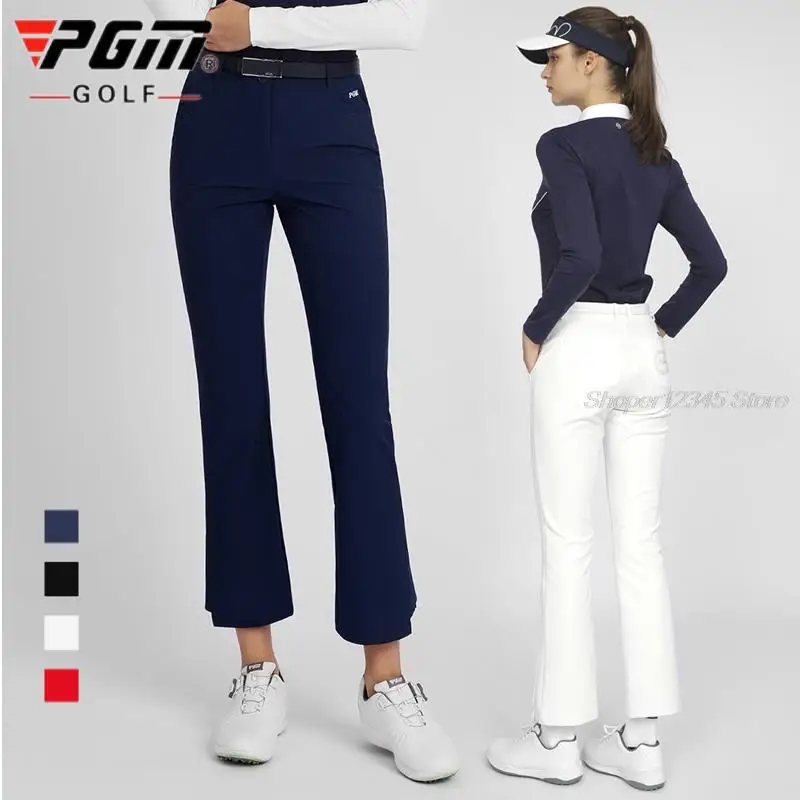 Pgm Women Golf Pants Autumn Flared Slim Trousers Ladies Soft Elastic Casual Golf Wear For Women Windproof Sweatpant XS-XL