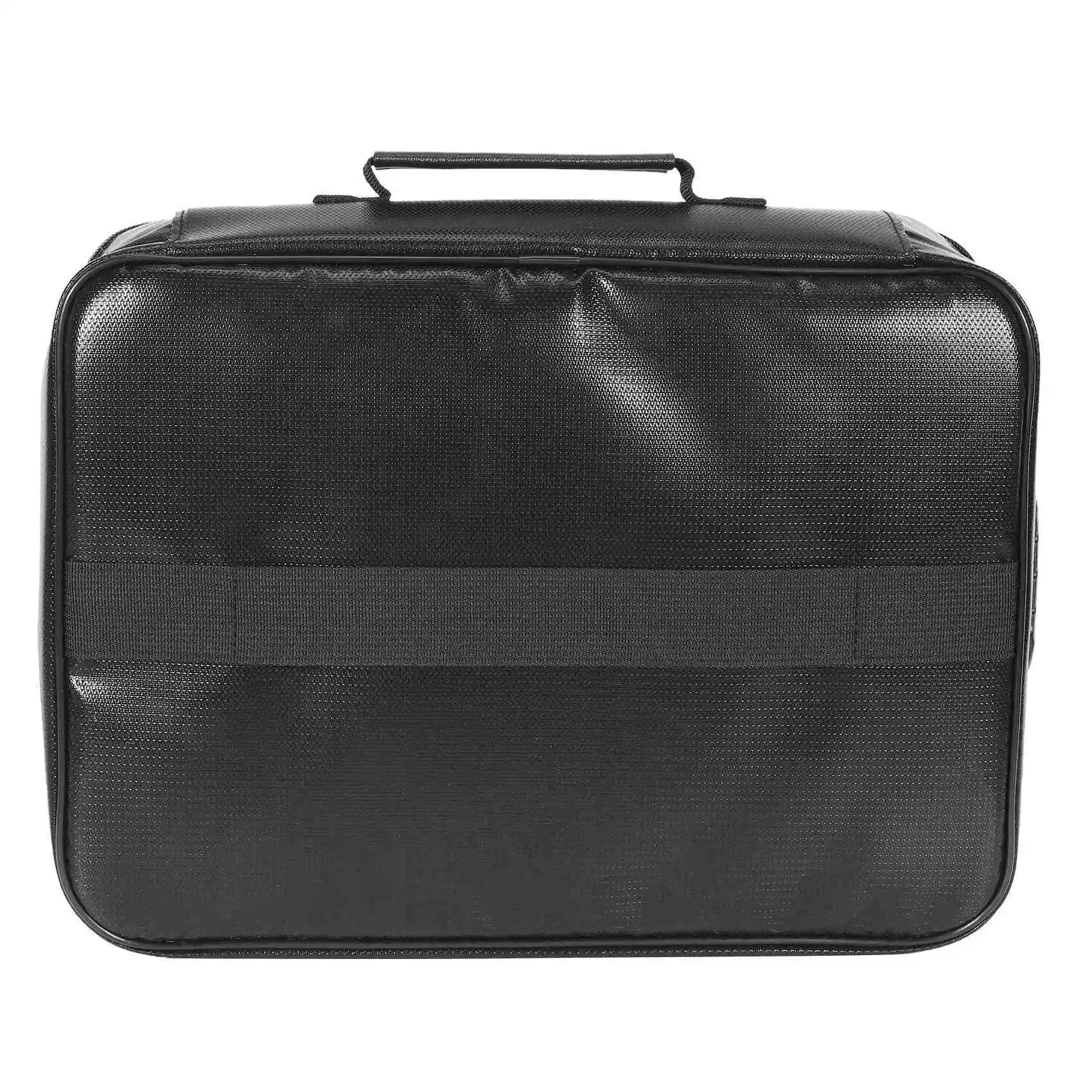 Document Bag with Lock, Fireproof 3-Layer Document Storage Box with Waterproof Zipper,Used for Laptops, Documents B