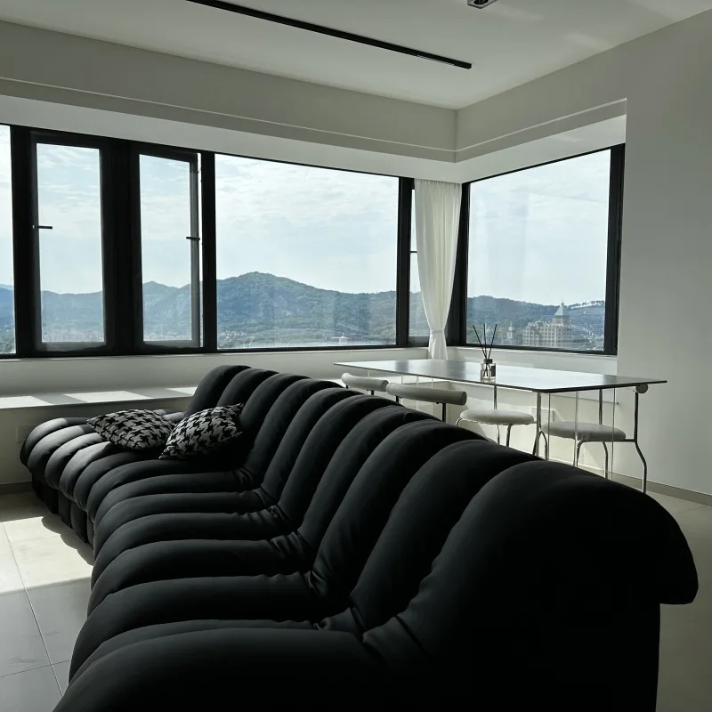 Sofá serpiente, sofá de piel de microfibra, sofá módulo curvo