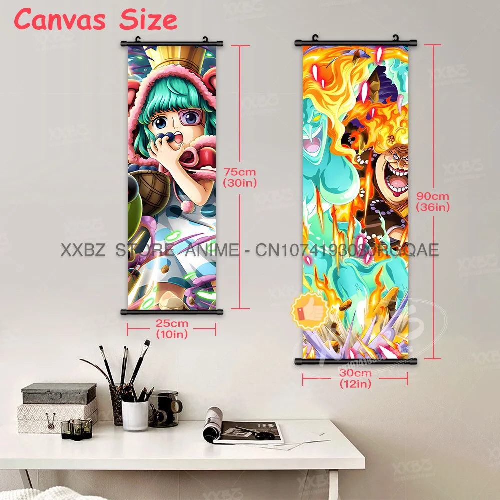 ONE PIECE Scrolls Pictures Anime Posters Eustass Kid Home Decor Boa Hancock Wall Art Shanks Hanging Painting Buggy Mural BIG MOM