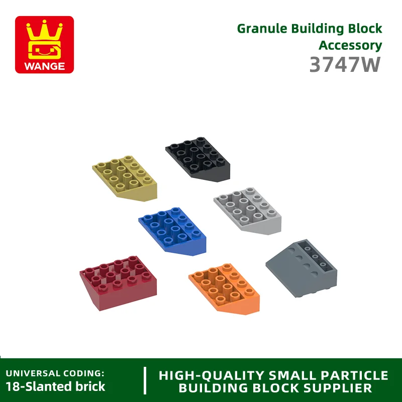 20Pcs/lot 3747W 4 holes in the reverse oblique Compatible with Block Moc Color City Accessories Parts