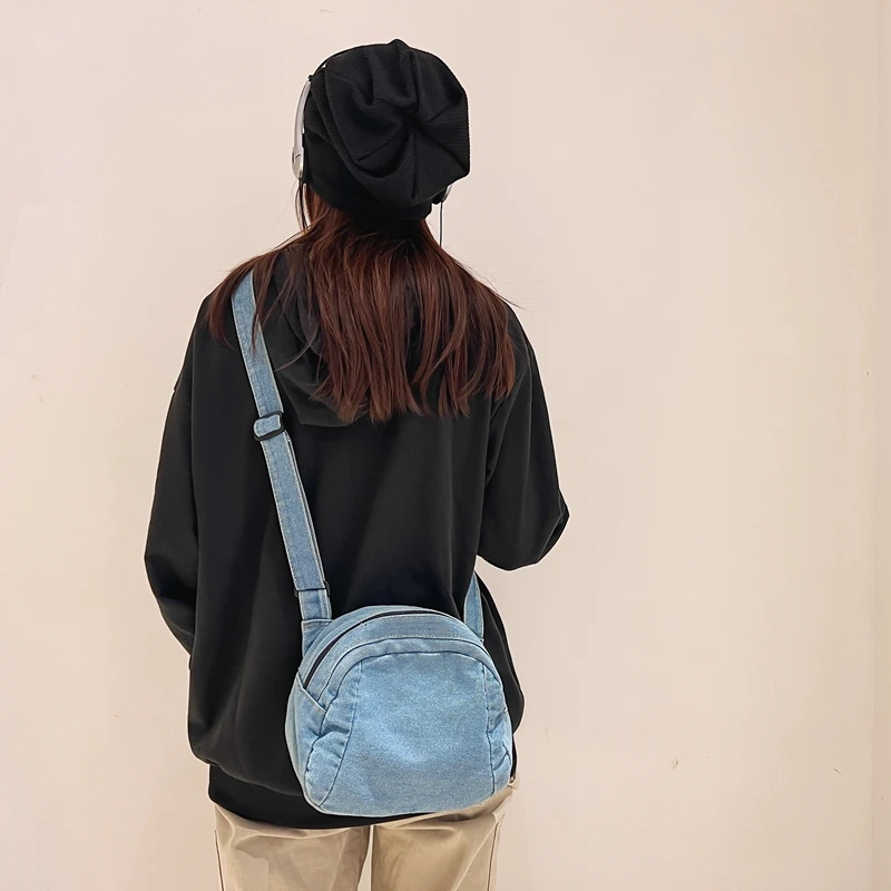 Fashion Denim Women's Bag Small Canvas Shoulder Cross Bag Messenger Bag Y2K Eco Bag Korean Shopper Jeans Satchel Shell Murse Ins