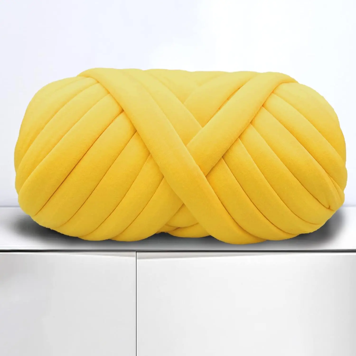 

Мягкая толстая пряжа для вязания пледов своими руками, моющаяся хлопковая трубчатая пряжа желтого цвета, 2,2 фунта, для вязания крючком и рукоделия