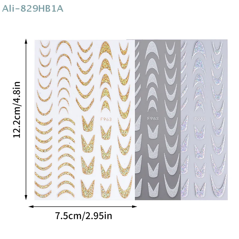 ساطع أنيقة الفرنسية خط أنماط المنزلق مسمار الفن ملصقات مسمار صائق ذاتية اللصق المنزلق DIY بها بنفسك الأظافر تصميم ديكور