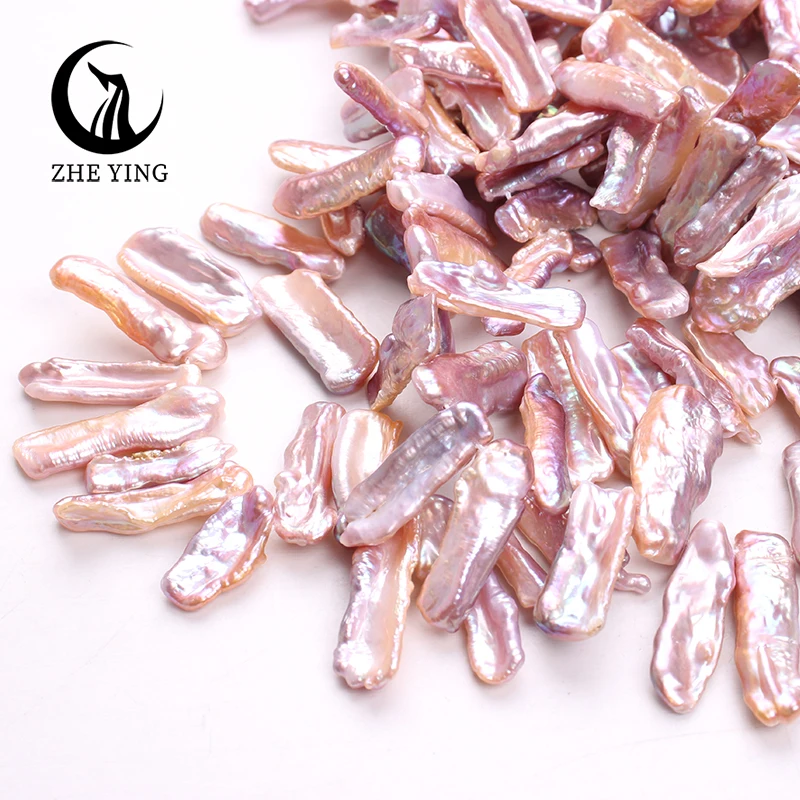 Zhe Ying New 5A Purple Lute Shape Pearl Irregular Natural Freshwater Pearl Beads for Jewelry Making DIY Accessories