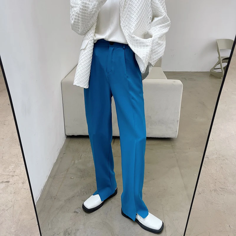 LUZHEN 2025 Spring New Fashion Solid Color Leg Split Design Casual Suit Pants Men's Handsome Korean Trendy Male Trousers LZ3053