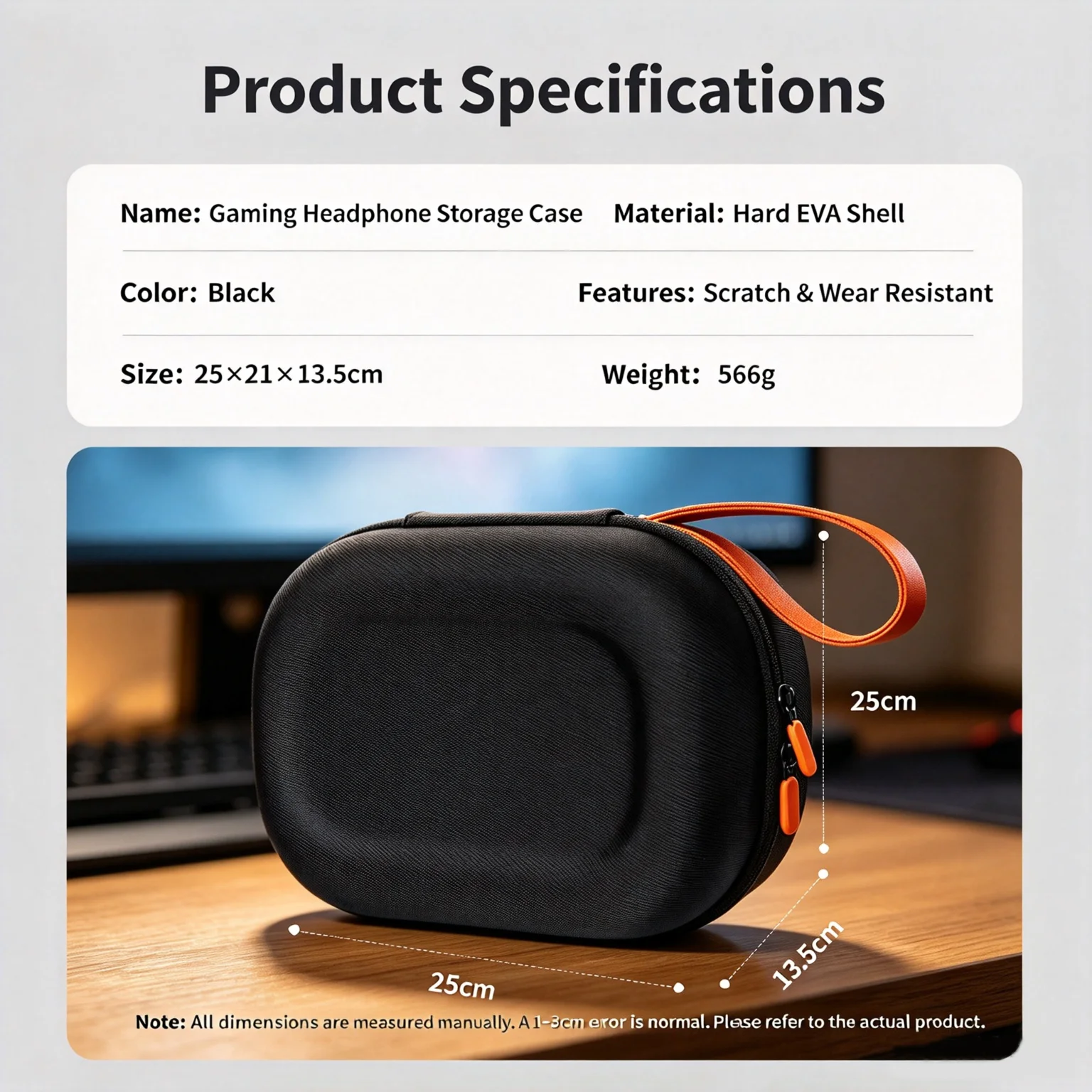 Hard Shell Carrying Case for Razer BlackShark V2 Headset Shockproof Water Resistant Portable Storage Bag