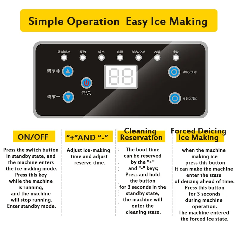 Machine à glaçons SK-60FF 60kg ménage commercial pour bar café lait thé boutique électrique fabricant de glaçons machine congélation électroménager