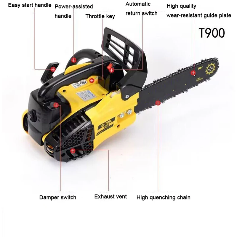 Saw Pruning And Logging Saw Double Row Easy To Start High-Power Light Handheld Chainsaw Household Light Gasoline