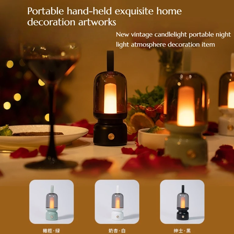 

Ambient LED Candle Light Ornaments for Creative Bedroom Living Room Table Bed Home Decoration Exquisite Gift
