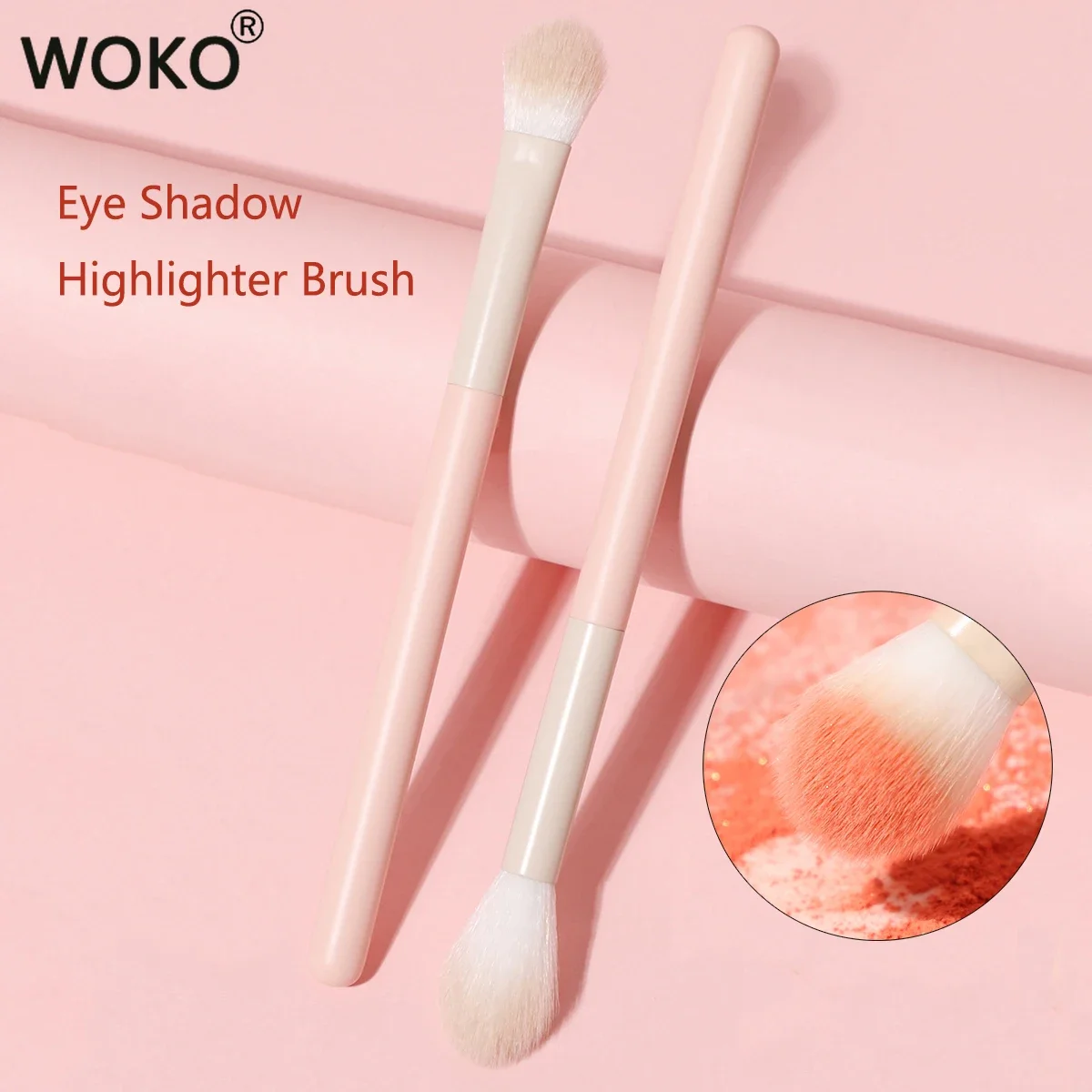 New Pink Slope Eyeshadow Brush Flame Highlighter Brush Fiber Hair Fluffy Eyeshadow Crease Blending Eye Contour Makeup Tool