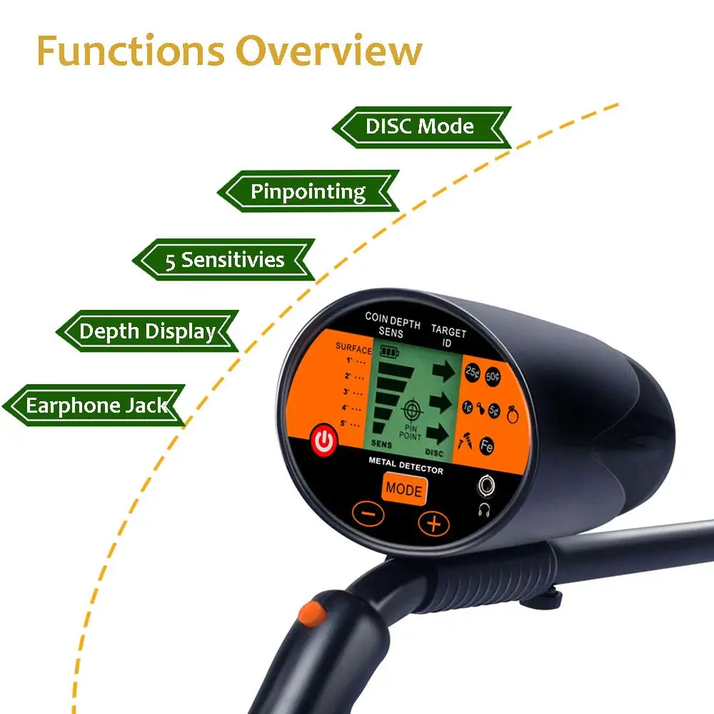 MD3060 Metal Detector Underground Search Finder Gold Detector Treasure Hunter Detecting Waterproof