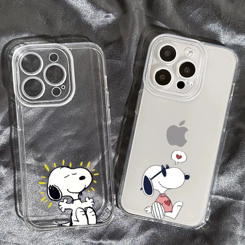 Cartoon_S-Snoopys-Ss Phone Case For Iphone 15 11 13 14 Pro Max 7 8 Plus X Xr Xs Max Se2020 12mini Transparent Cover