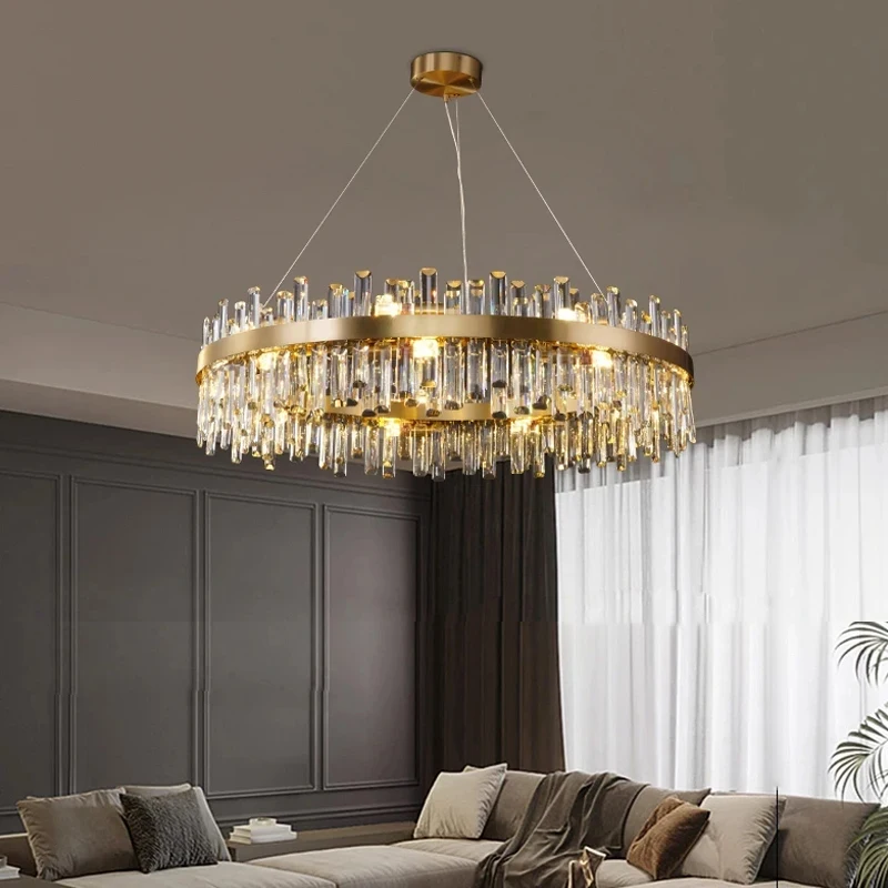 Luxury Crystal Modern Ceiling Chandelier Lustre Home Interior Decor Dining Table Pendant Lights Living Room Bedroom Hanging Lamp